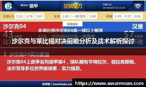 沙尔克与莱比锡对决前瞻分析及战术解析探讨